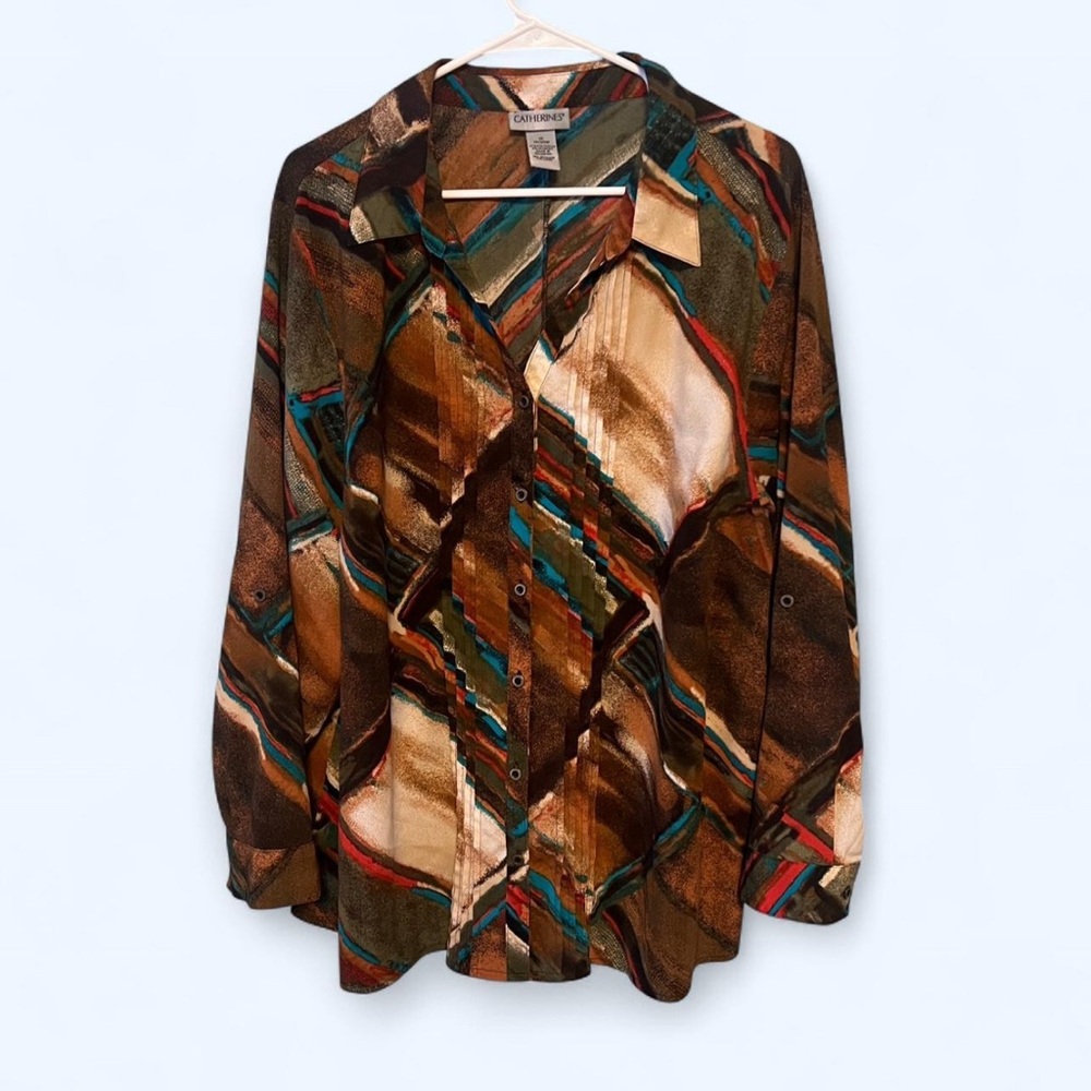 Catherines Multicolor Abstract Blouse